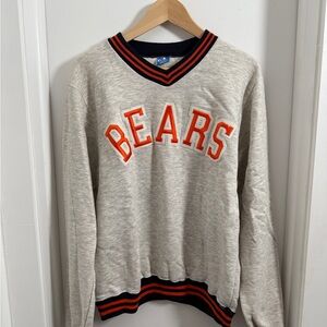 Vintage Champion Chicago Bears Gray and Orange V-Neck Sweater